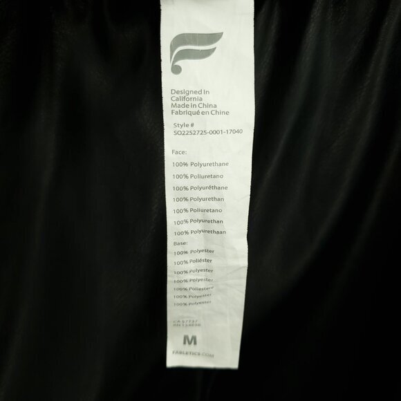 Fabletics Faux Vegan Leather Stretch Waistband Active Shorts Pockets M Black - Picture 4 of 16